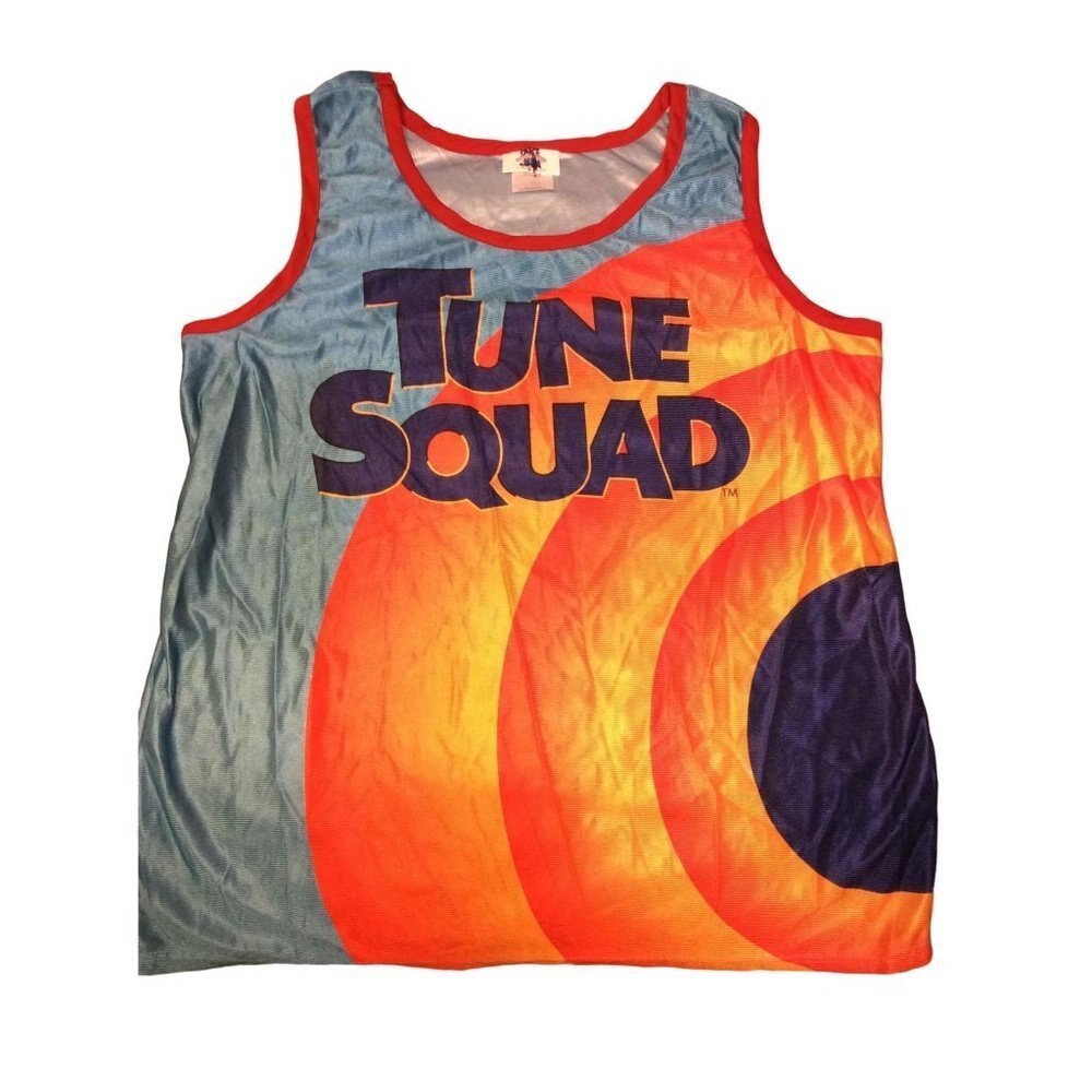 Space Jam Men Set Shirt And Short  Size L Orange And Blue Sleeveless skuE